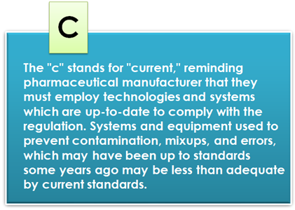 Describe the meaning of C in cGMP